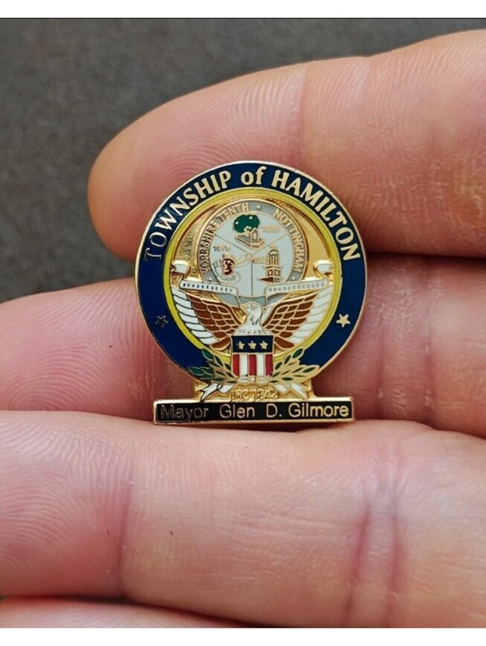 Commemorative Township Of Hamilton Gold Tone Pin